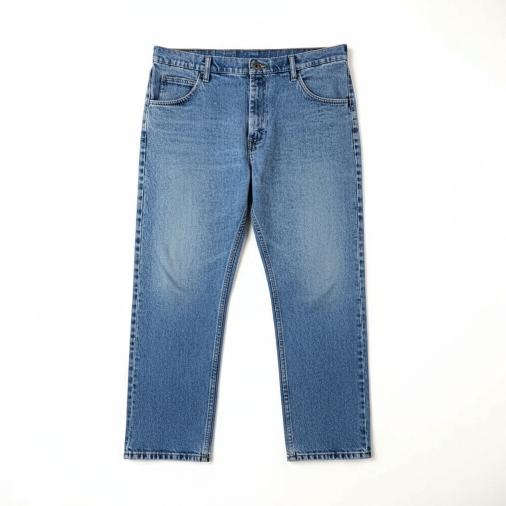 Vintage Wrangler 36x30 Light Wash Denim Jeans Classic Fit Heavyweight Western